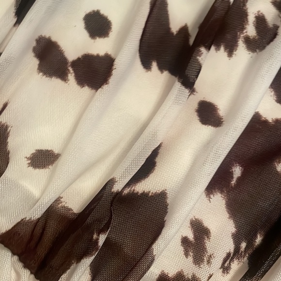 Forever 21 ruched cow print tight dress size L - Picture 3 of 3